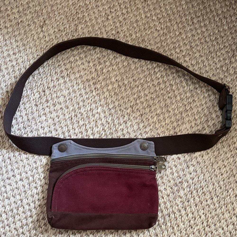 Chic Burgundy and Gray Women's Travel Bag